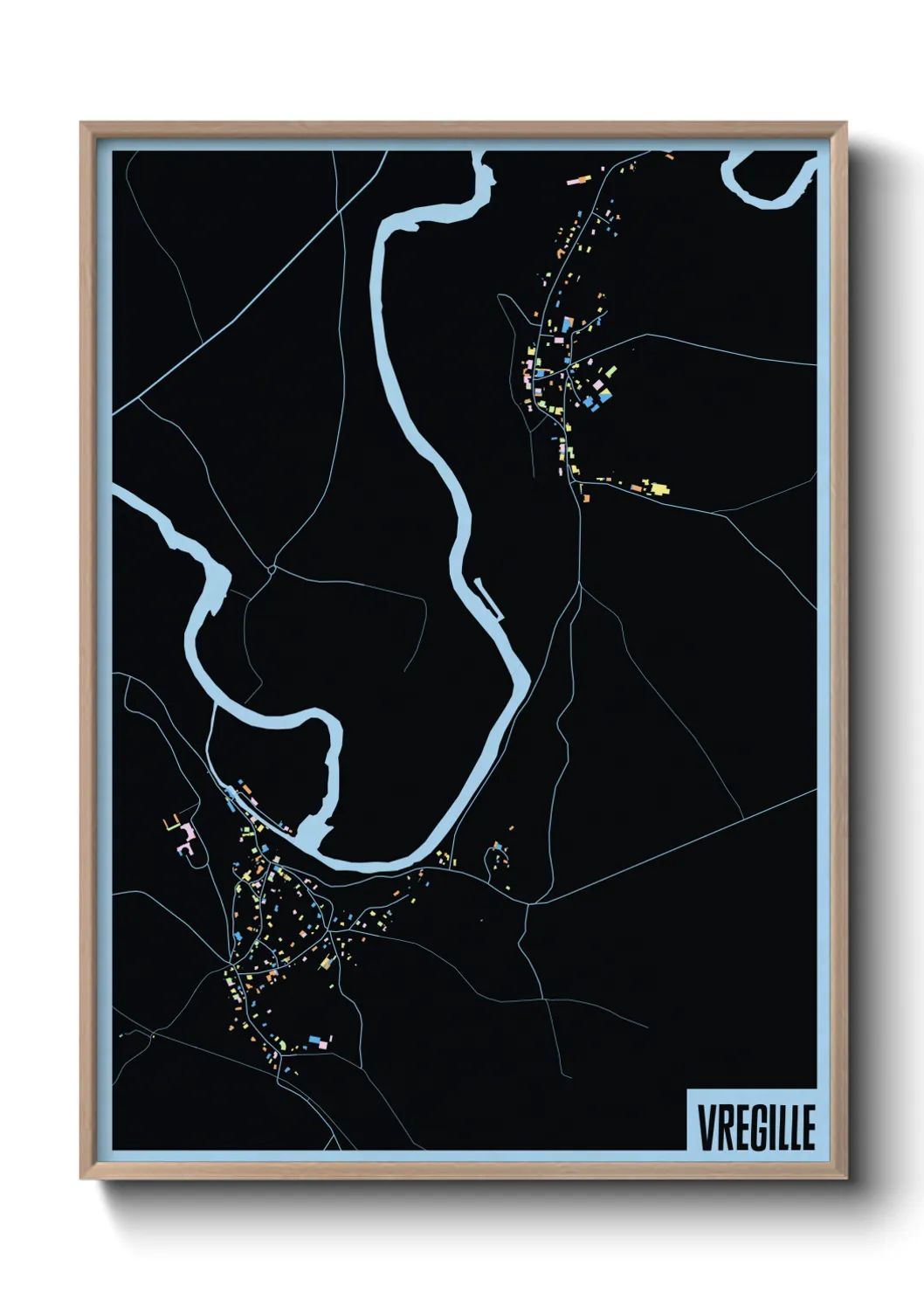 Une affiche de carte sur Vregille