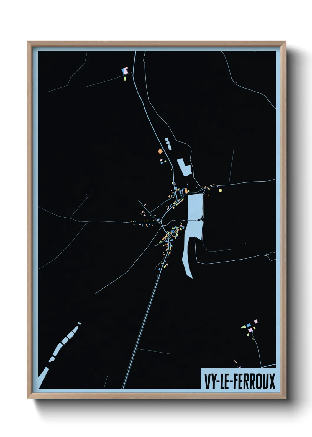 Une affiche de carte sur Vy-le-Ferroux