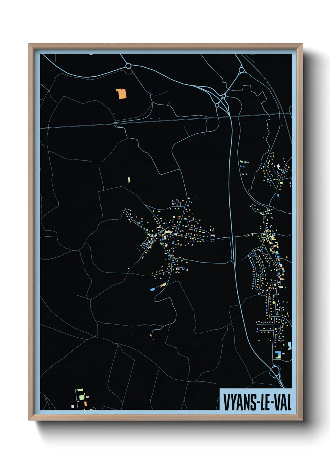 Une affiche de carte sur Vyans-le-Val