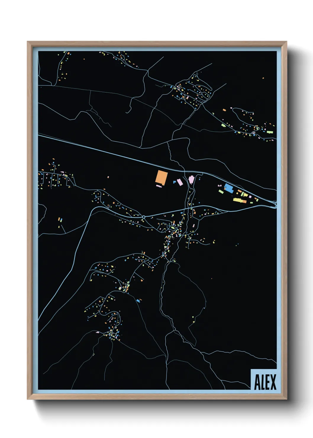 Une affiche de carte sur Alex