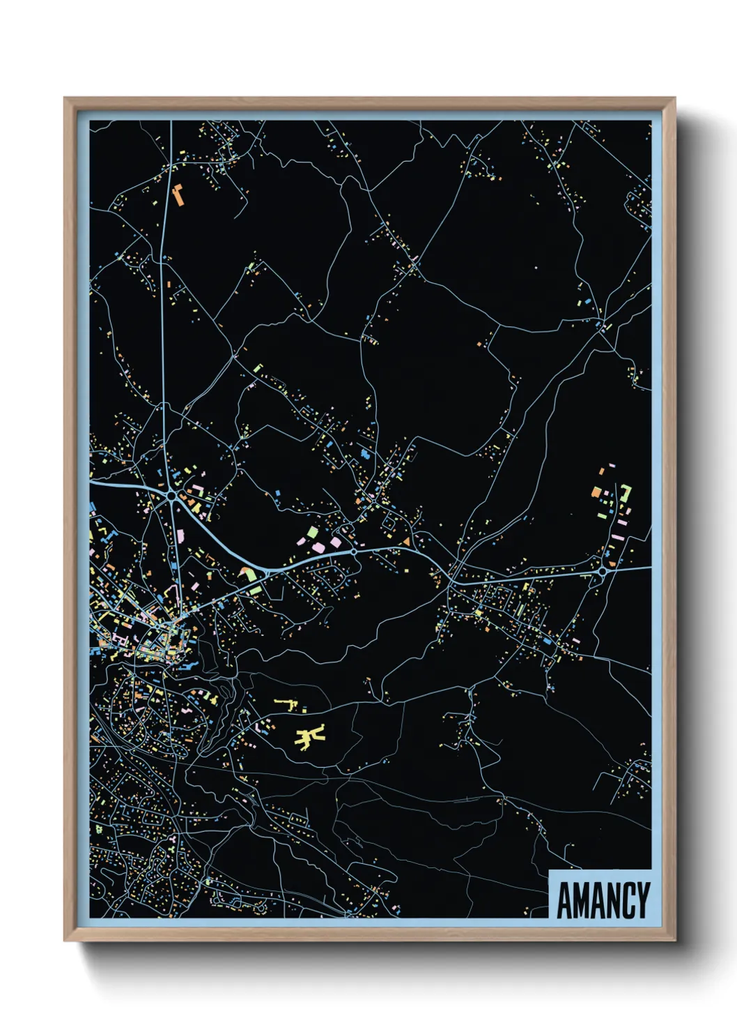 Une affiche de carte sur Amancy