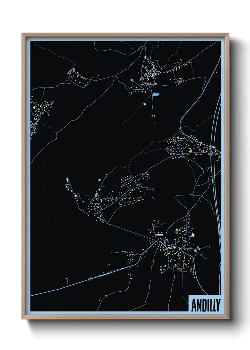 Une affiche de carte sur Andilly