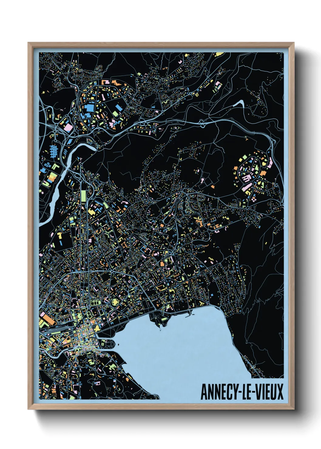 Une affiche de carte sur Annecy-le-Vieux