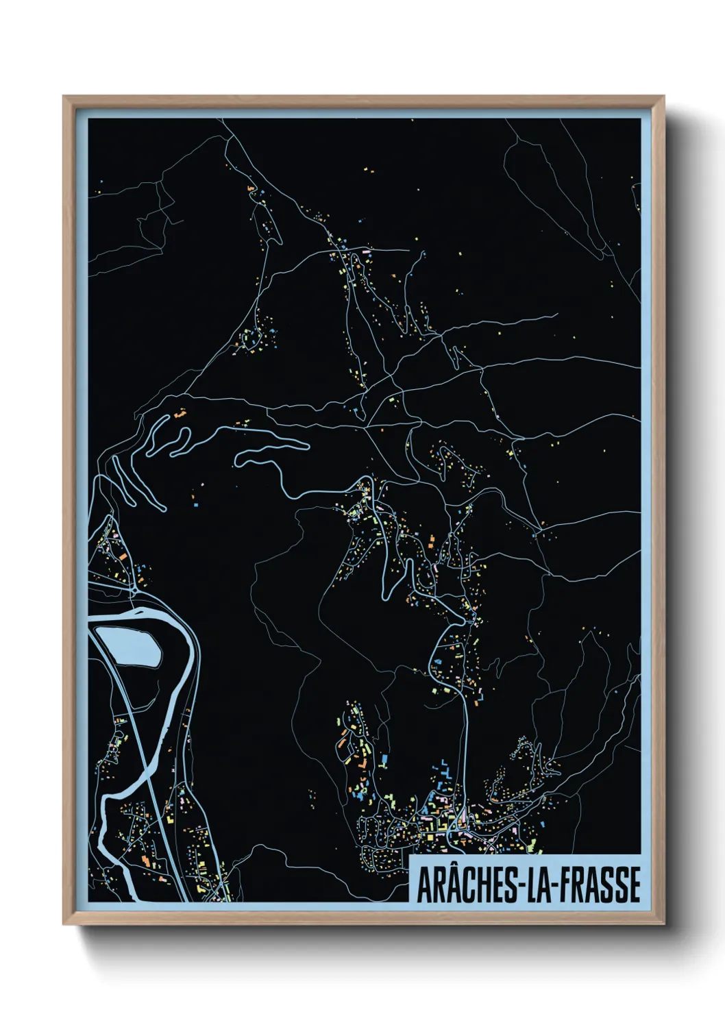 Une affiche de carte sur Arâches-la-Frasse