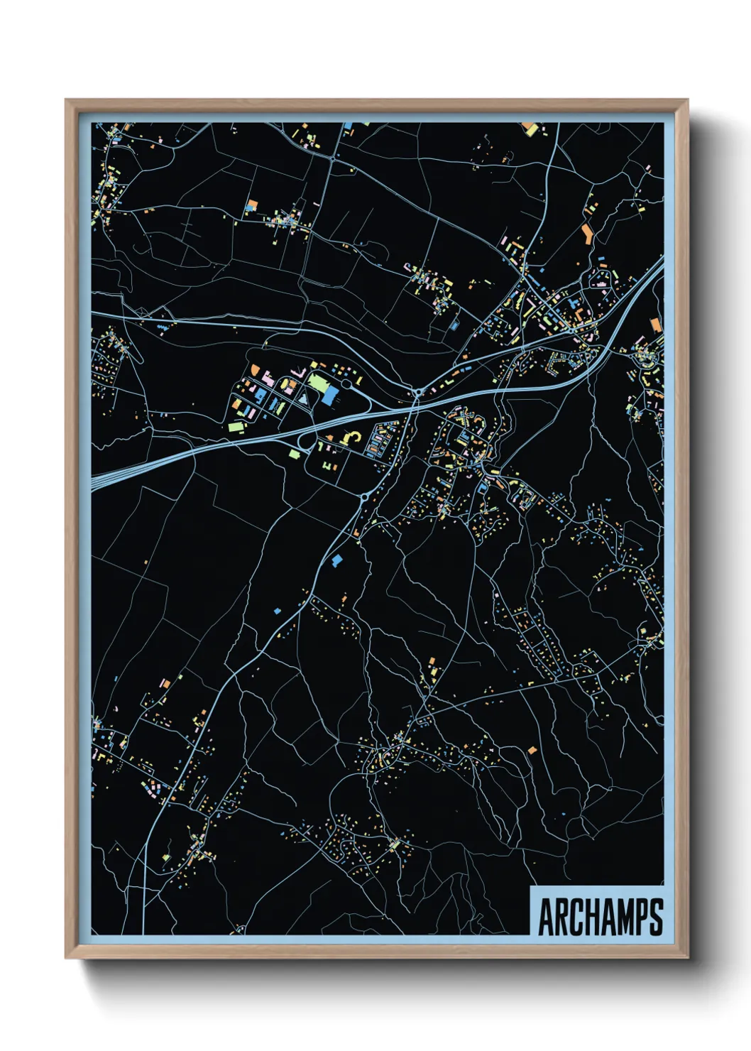Une affiche de carte sur Archamps