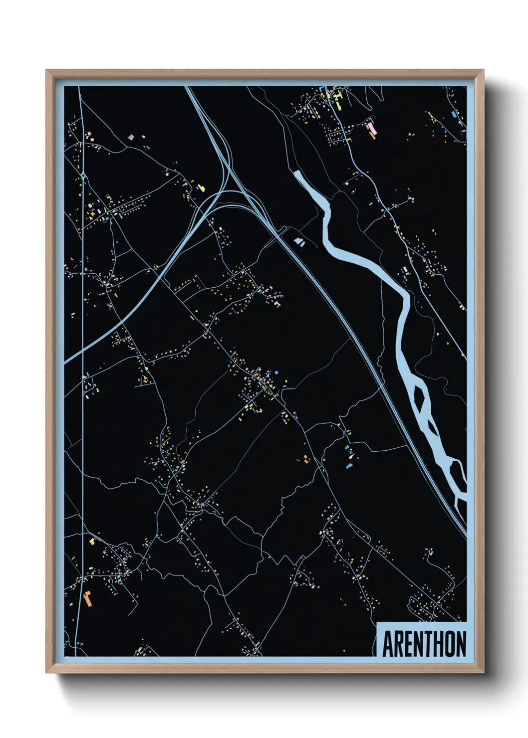 Une affiche de carte sur Arenthon