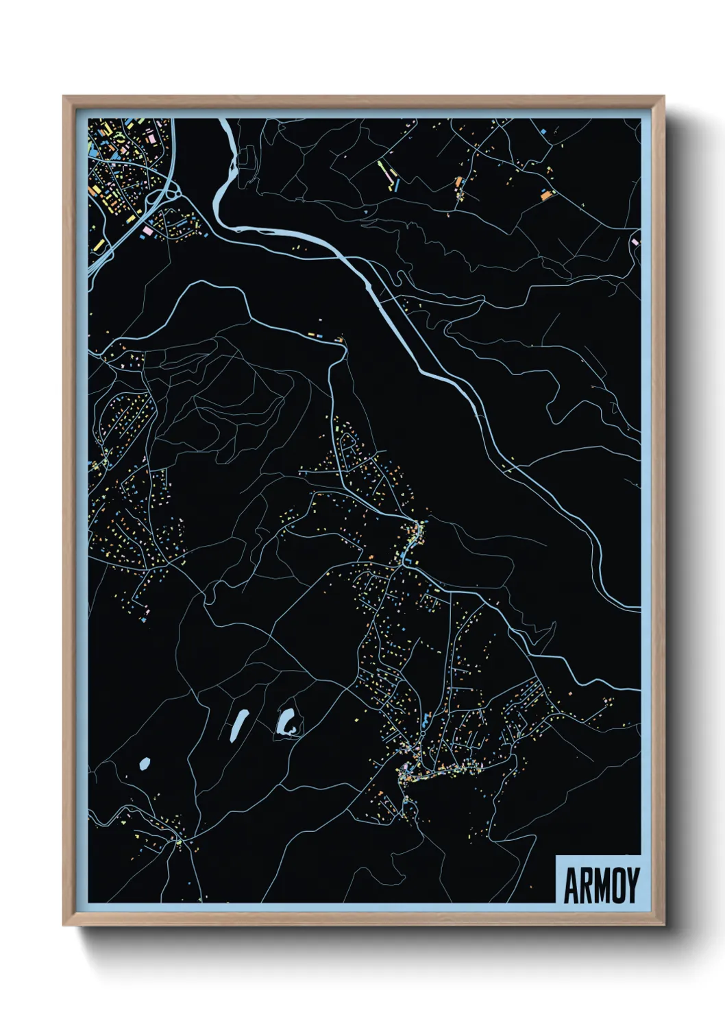 Une affiche de carte sur Armoy