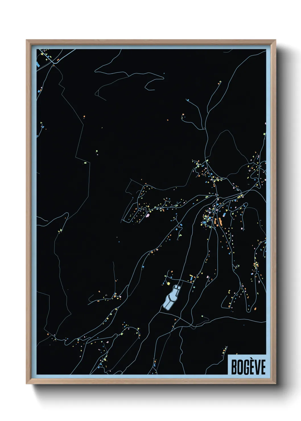 Une affiche de carte sur Bogève