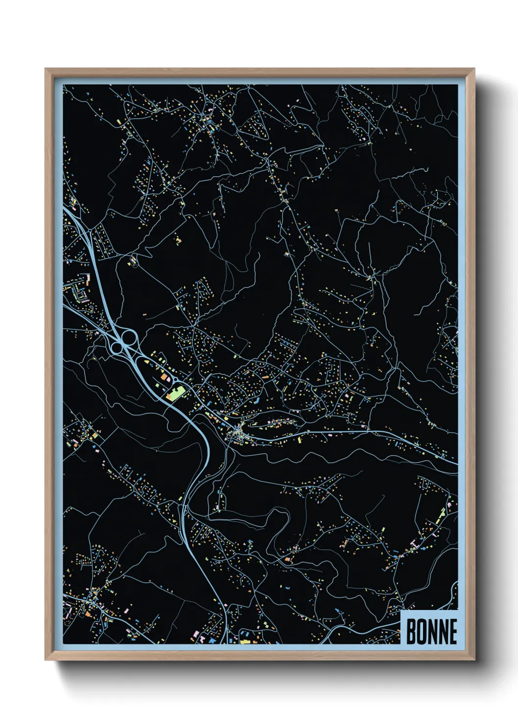 Une affiche de carte sur Bonne