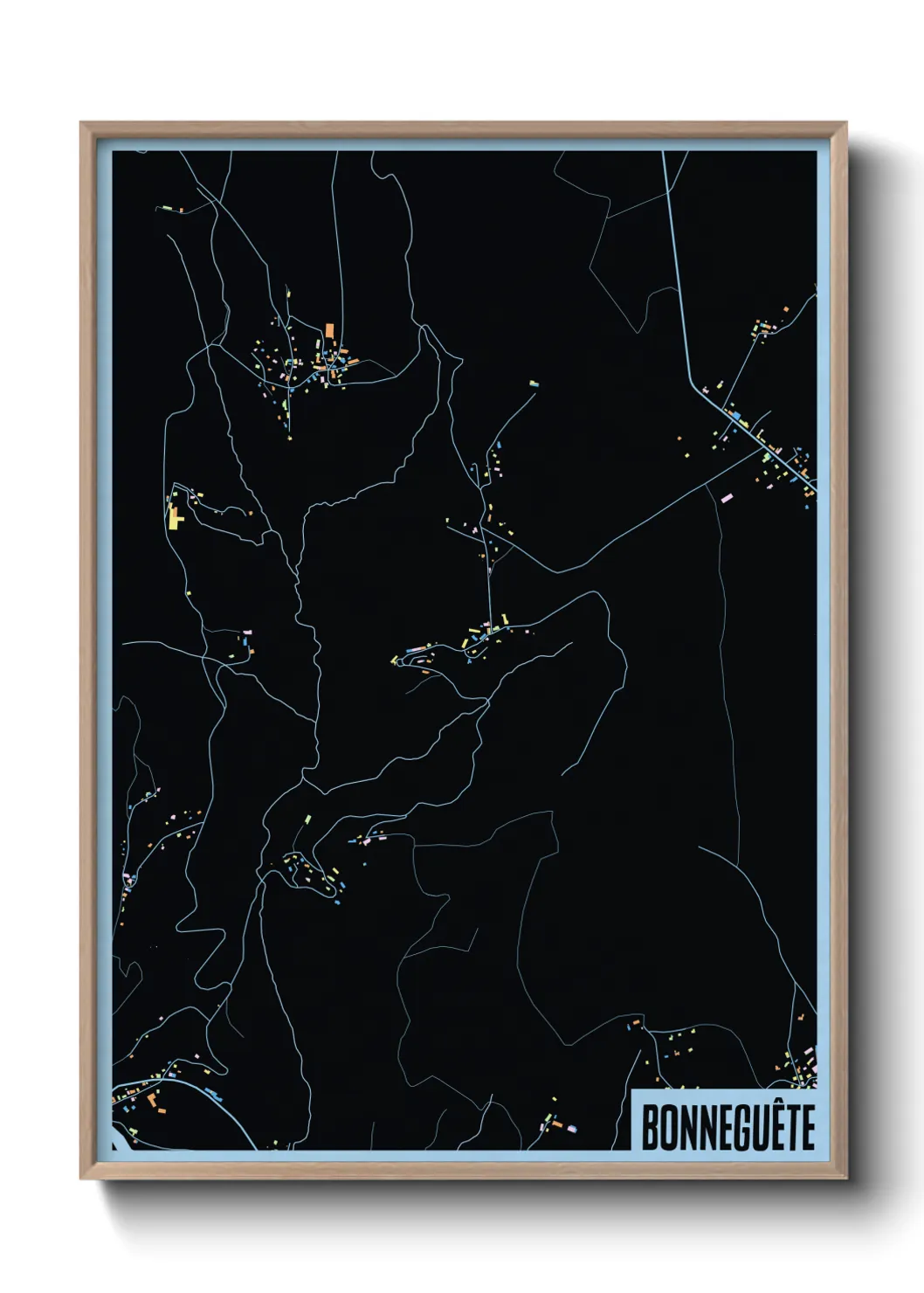 Une affiche de carte sur Bonneguête