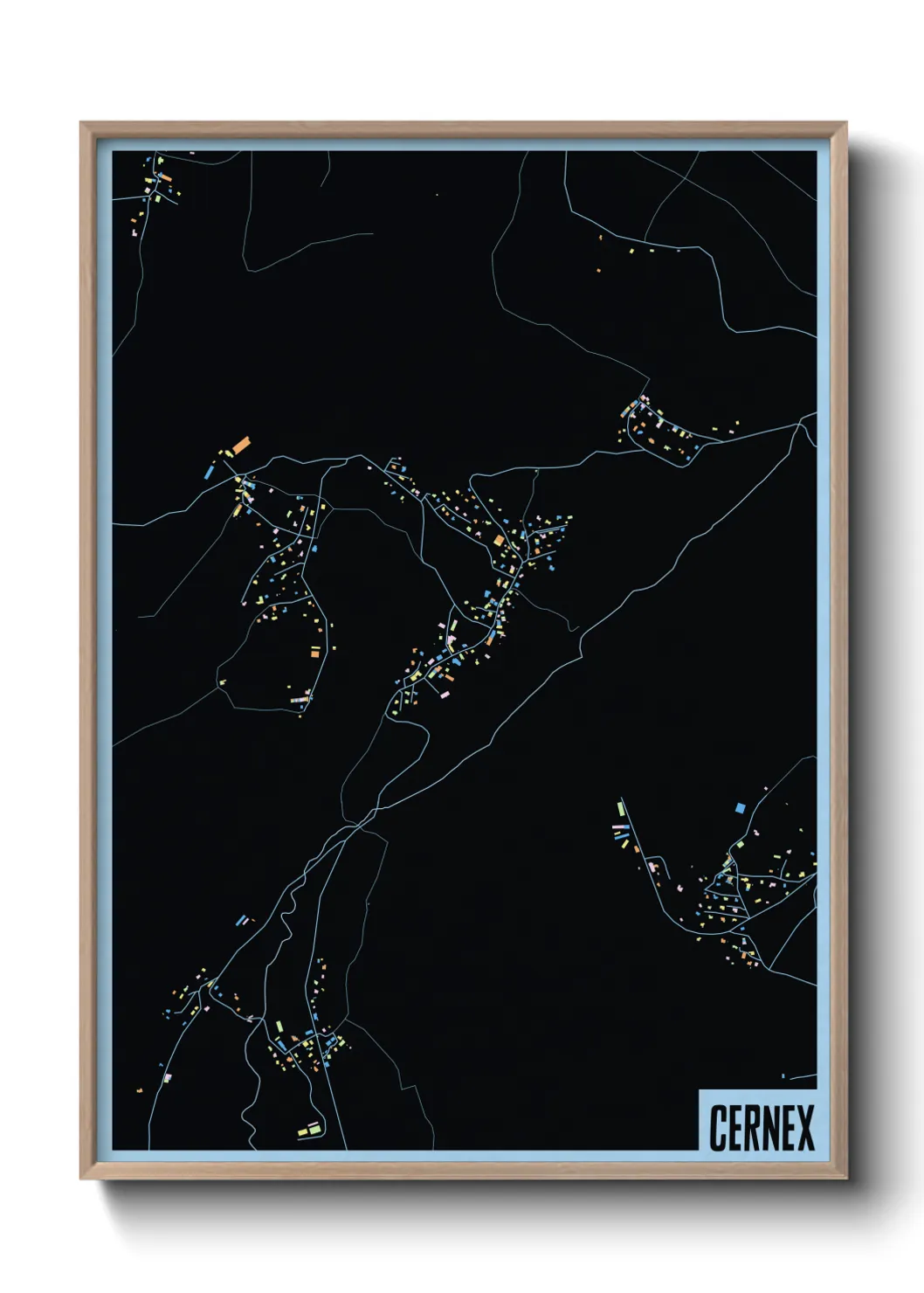 Une affiche de carte sur Cernex