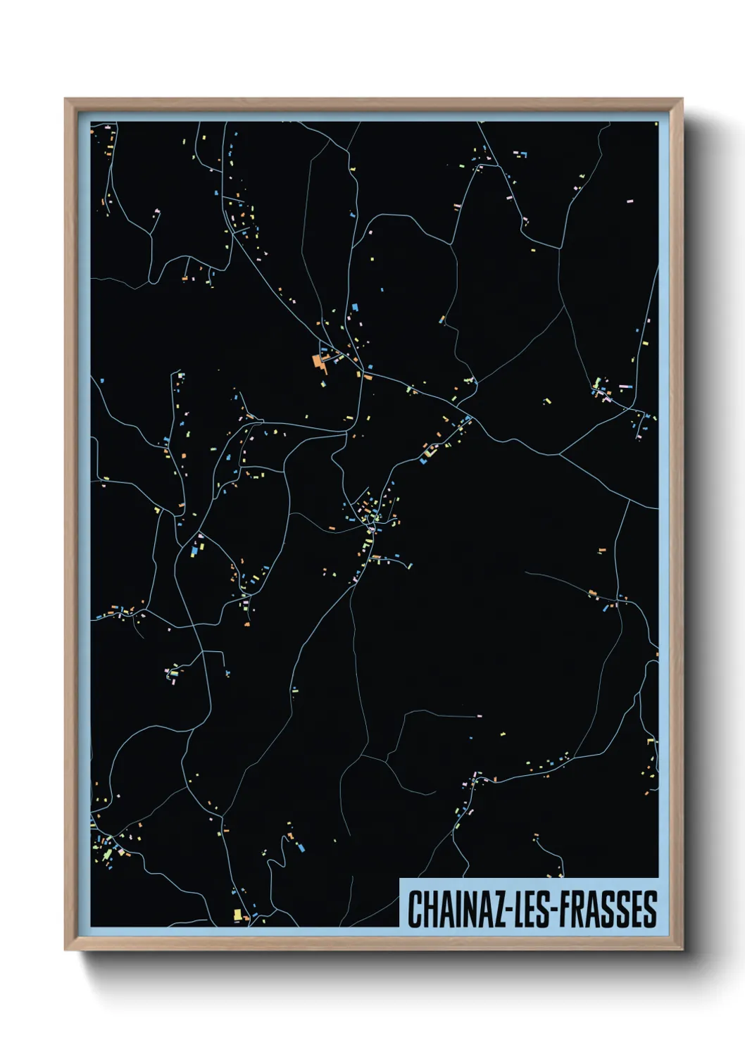 Une affiche de carte sur Chainaz-les-Frasses