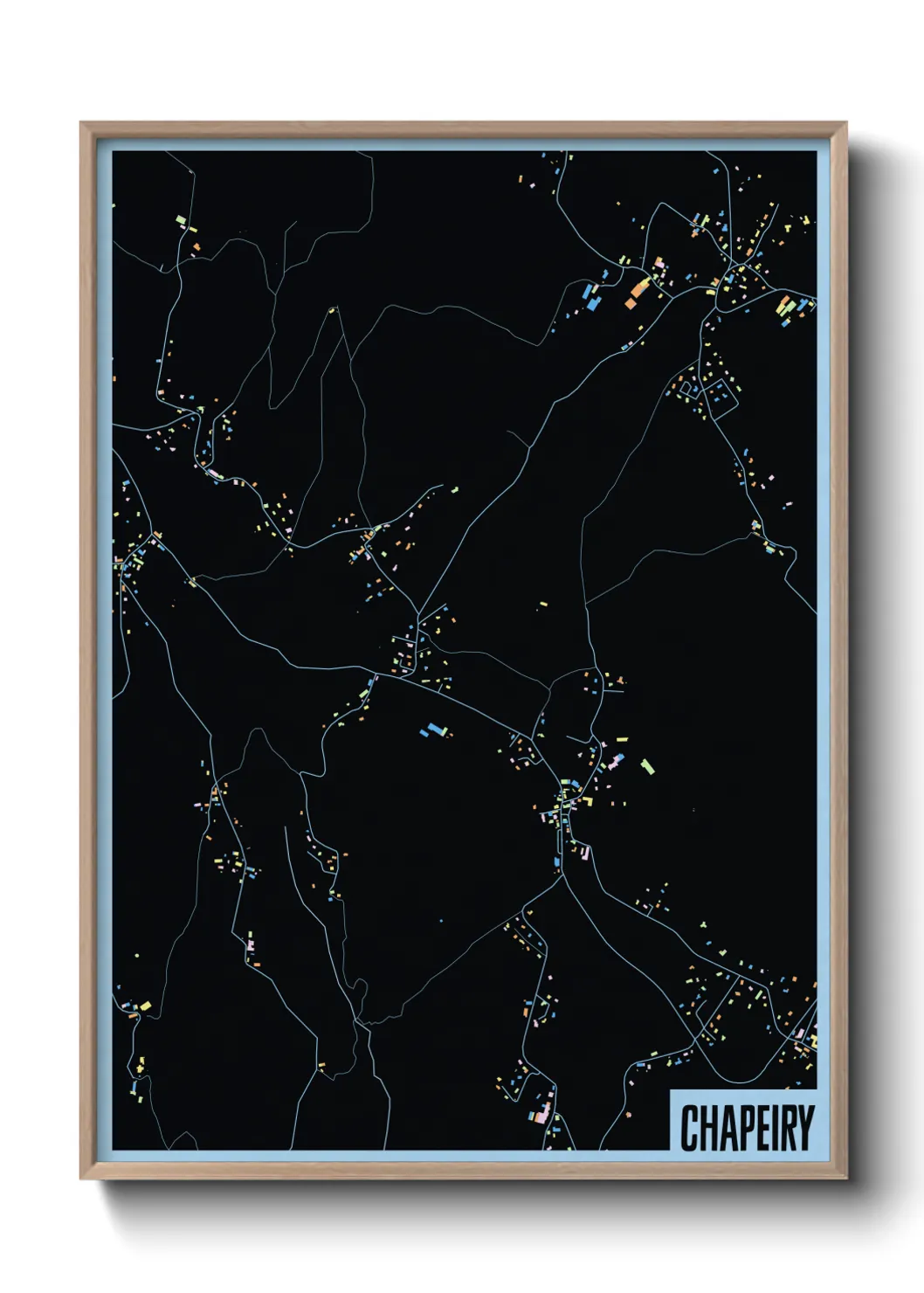 Une affiche de carte sur Chapeiry