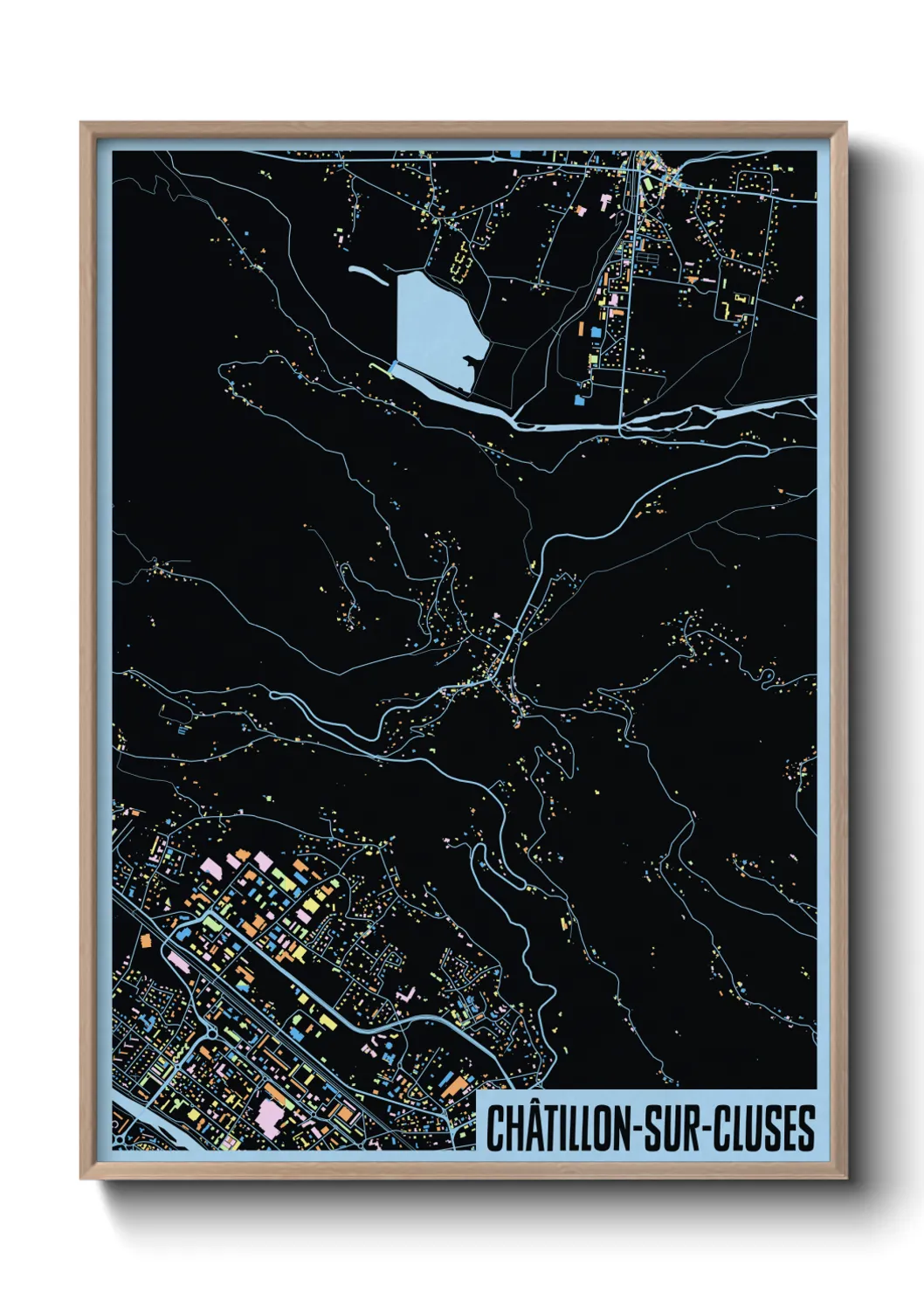 Une affiche de carte sur Châtillon-sur-Cluses