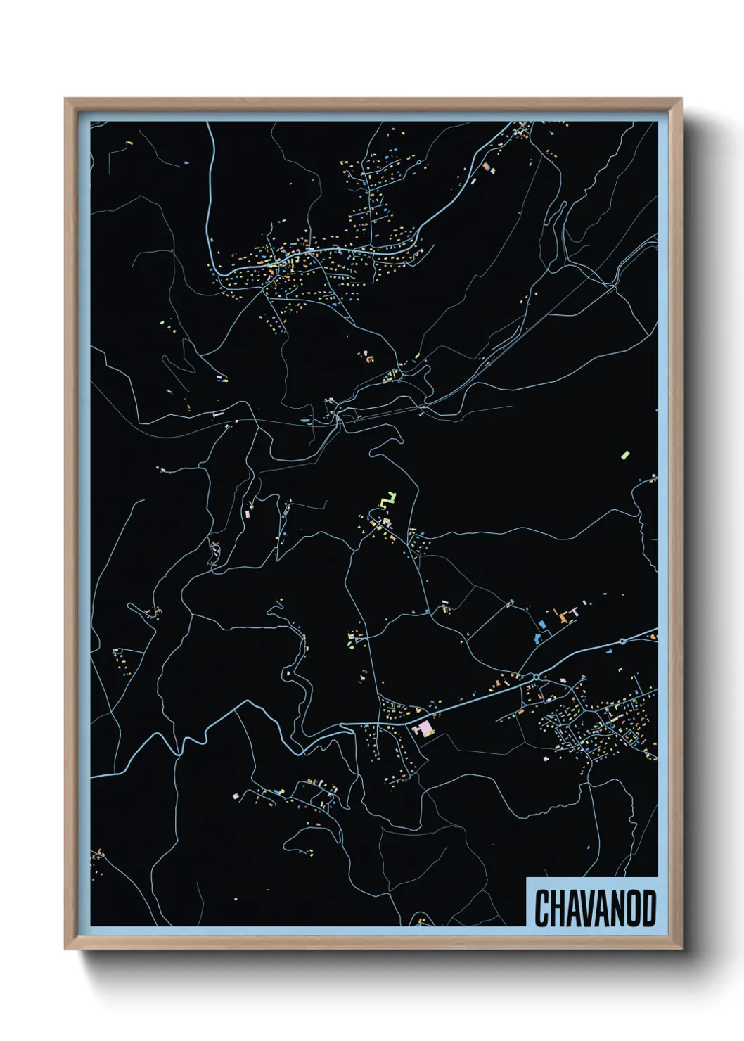 Une affiche de carte sur Chavanod