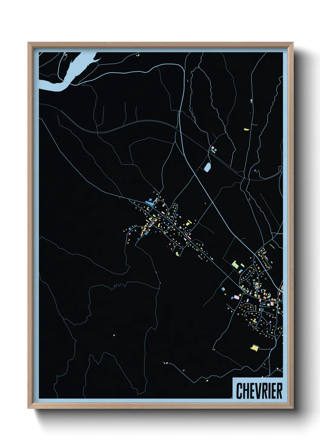 Une affiche de carte sur Chevrier