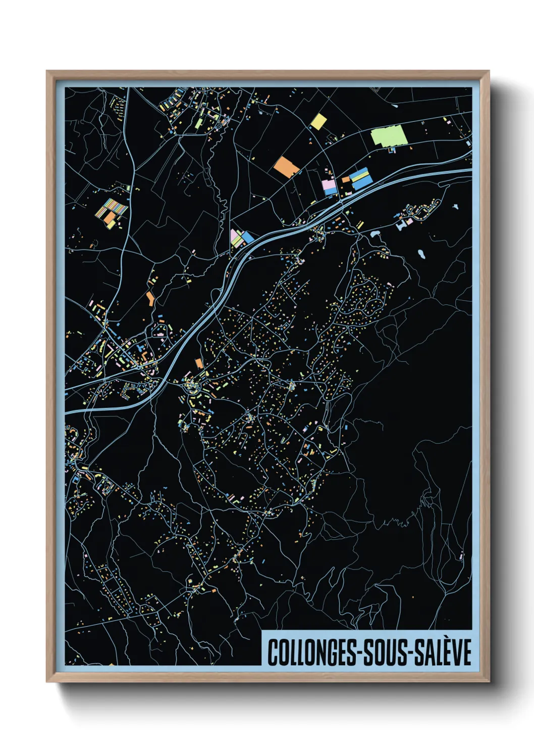 Une affiche de carte sur Collonges-sous-Salève