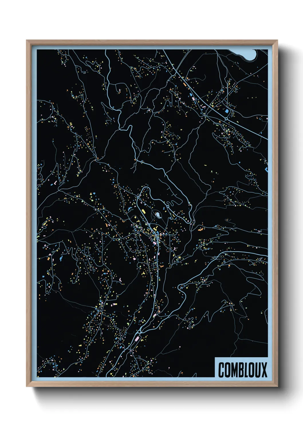 Une affiche de carte sur Combloux