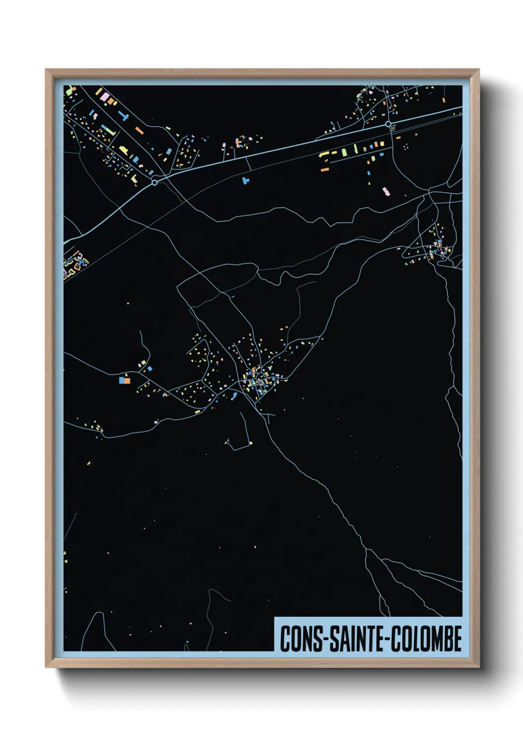 Une affiche de carte sur Cons-Sainte-Colombe