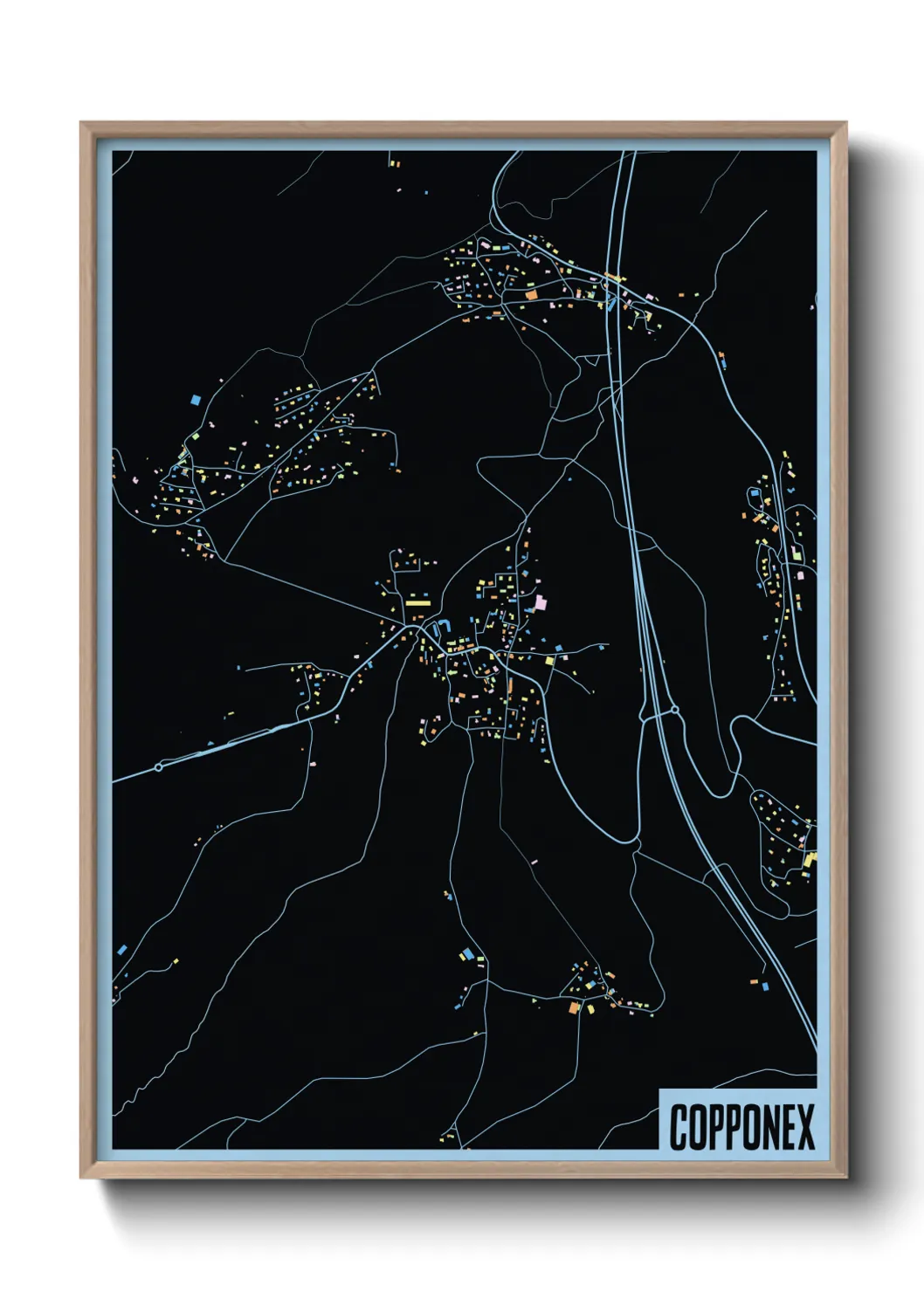 Une affiche de carte sur Copponex