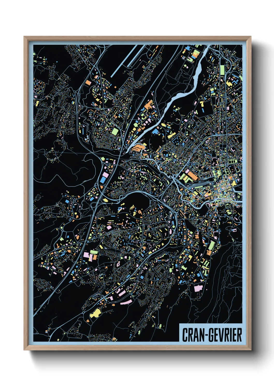 Une affiche de carte sur Cran-Gevrier