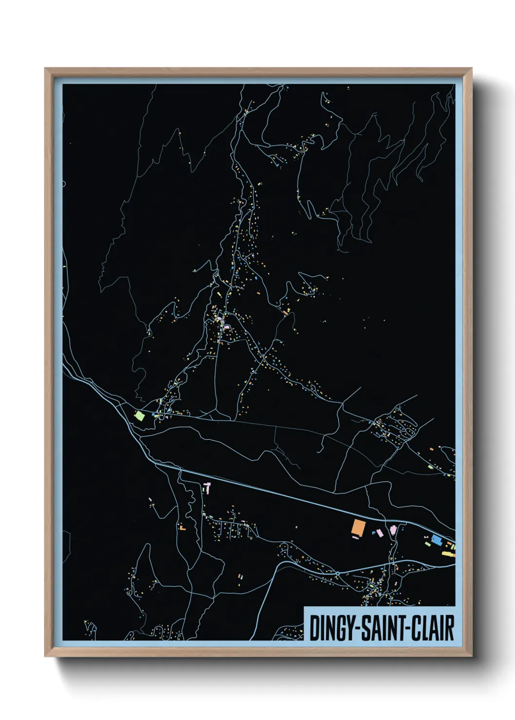 Une affiche de carte sur Dingy-Saint-Clair