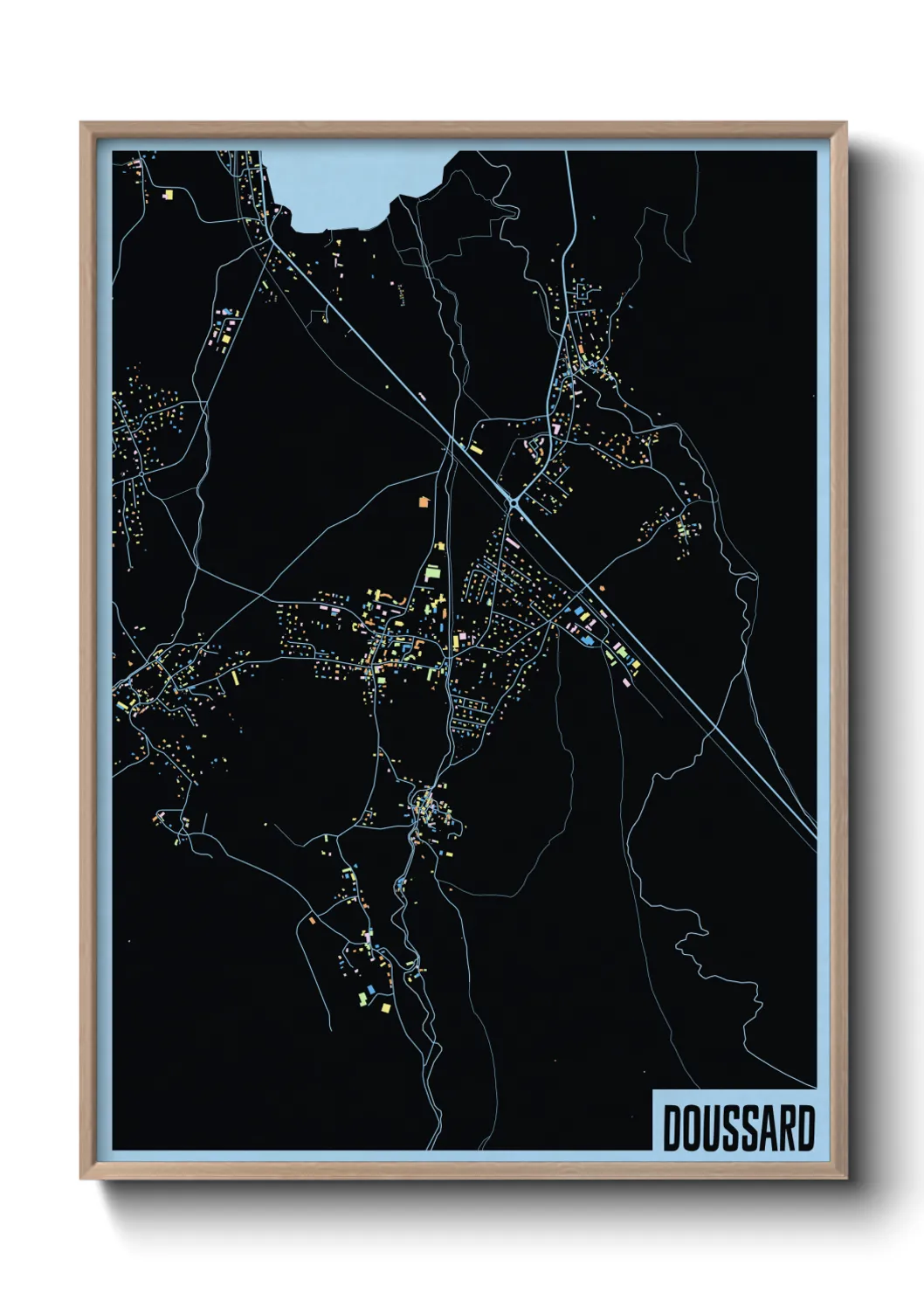 Une affiche de carte sur Doussard