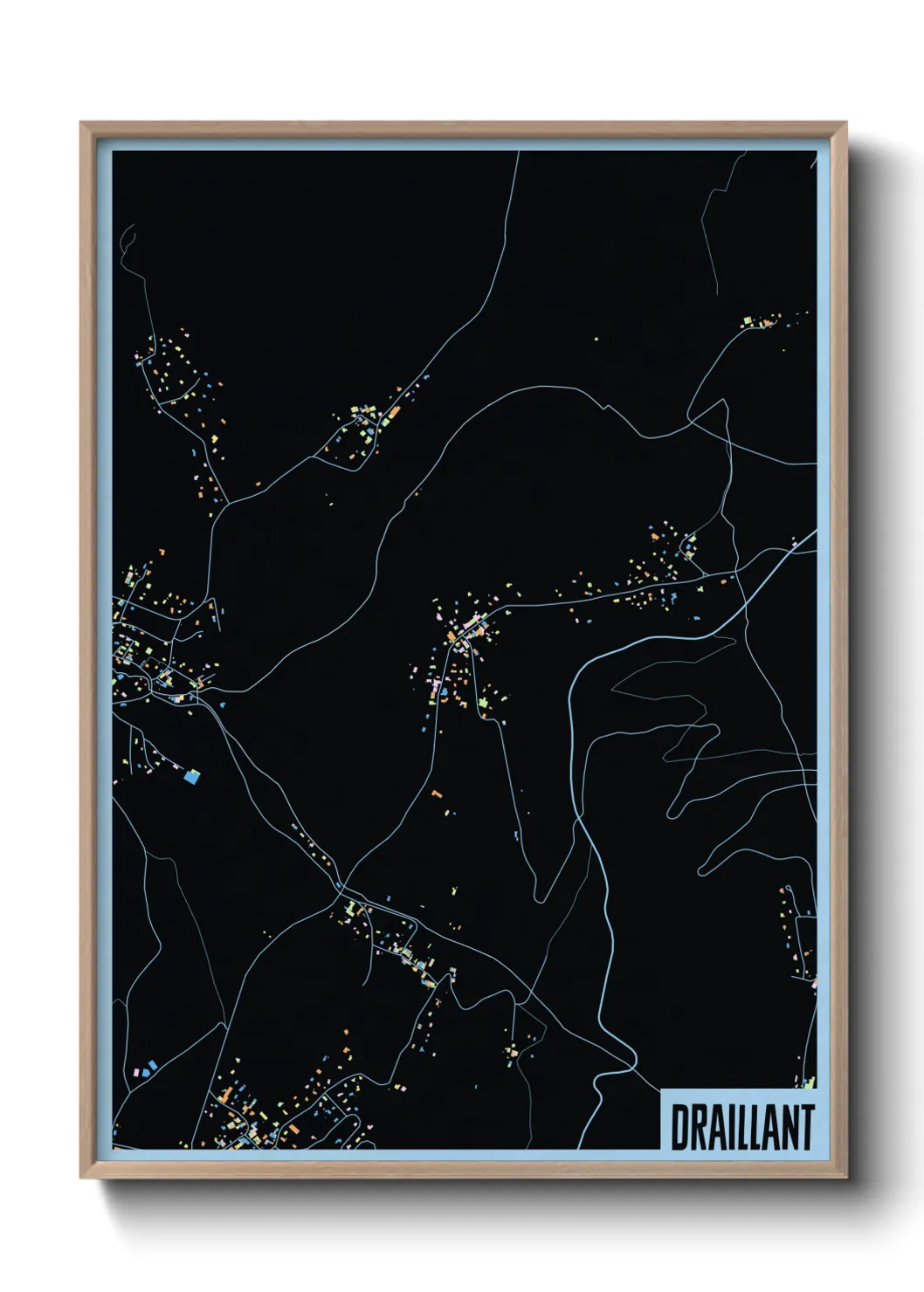 Une affiche de carte sur Draillant