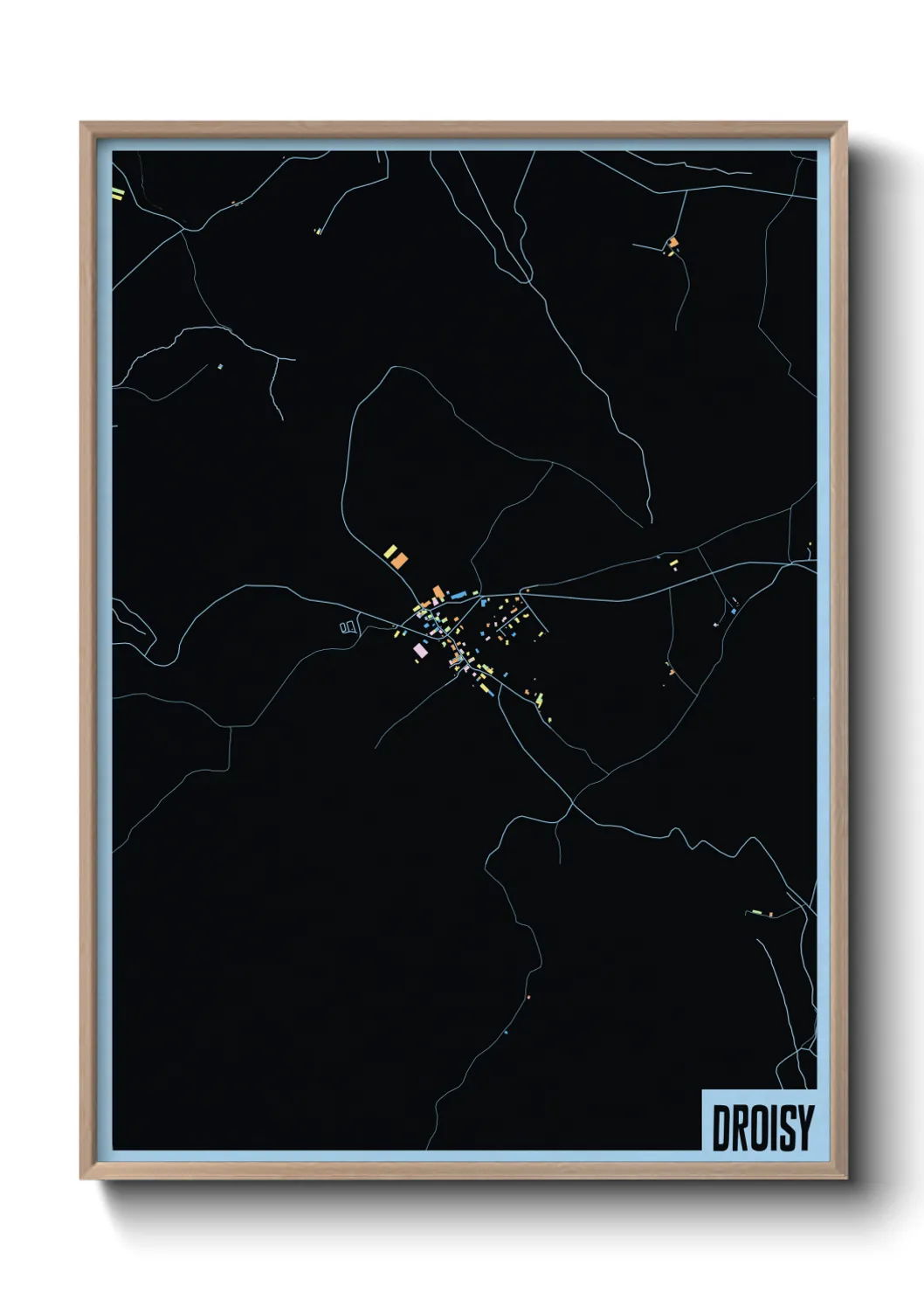 Une affiche de carte sur Droisy