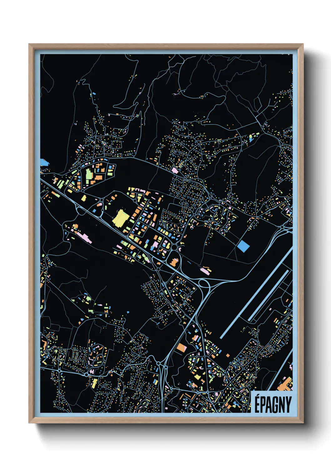 Une affiche de carte sur Épagny