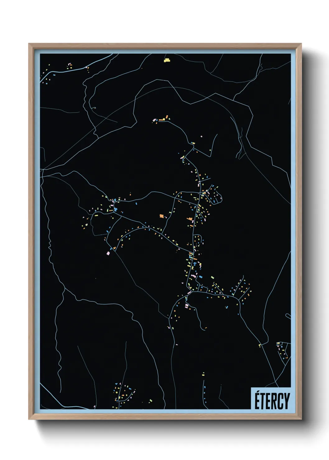 Une affiche de carte sur Étercy