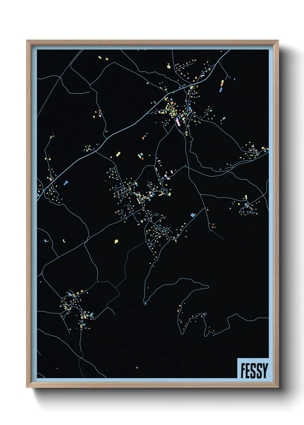 Une affiche de carte sur Fessy