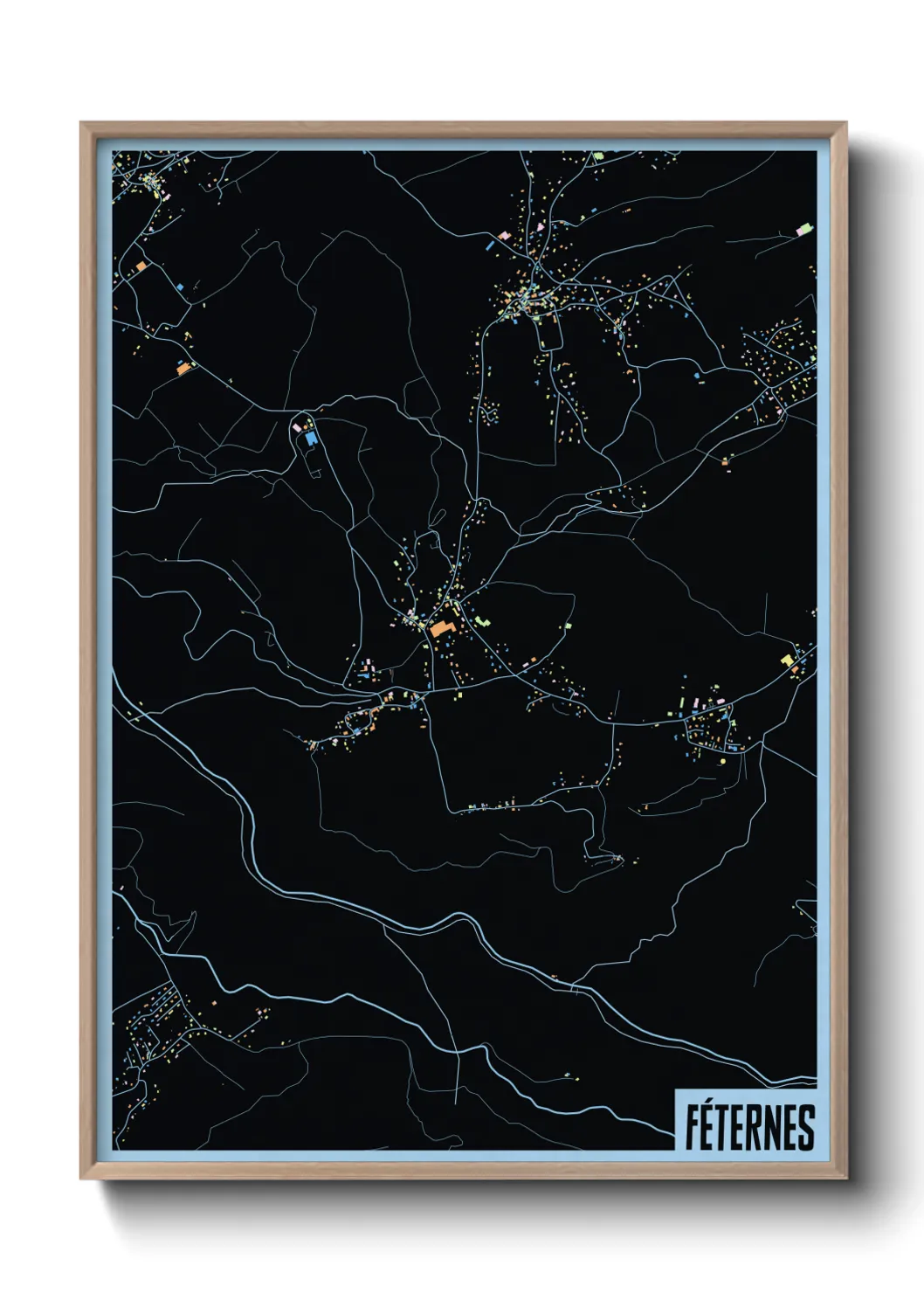 Une affiche de carte sur Féternes
