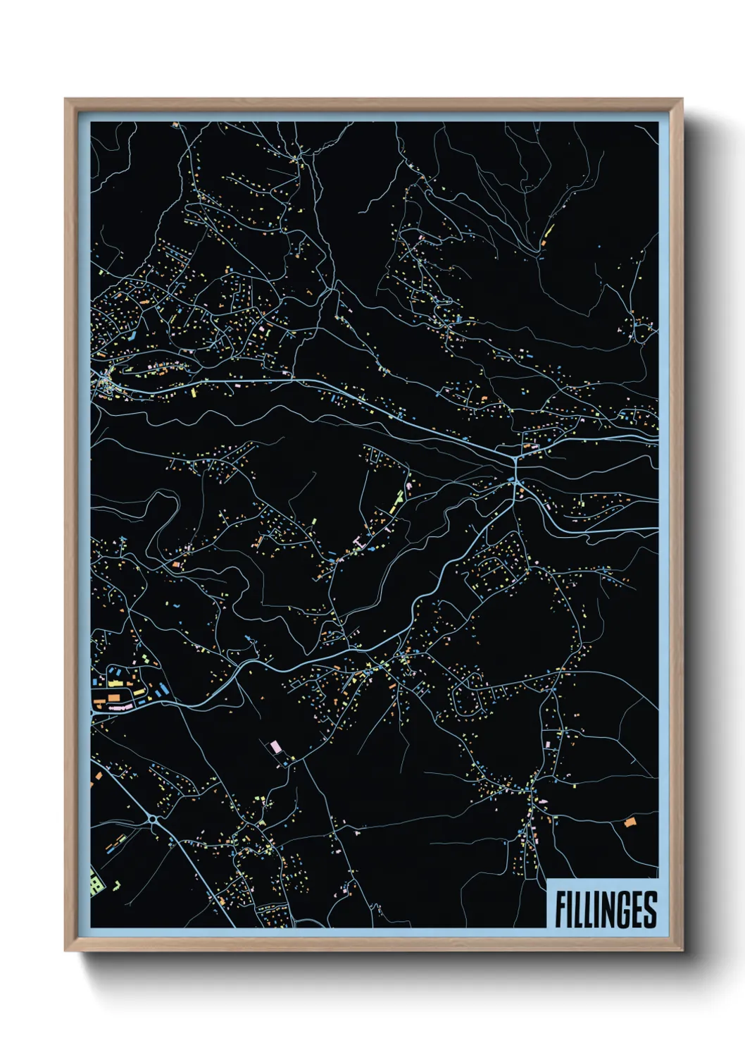 Une affiche de carte sur Fillinges