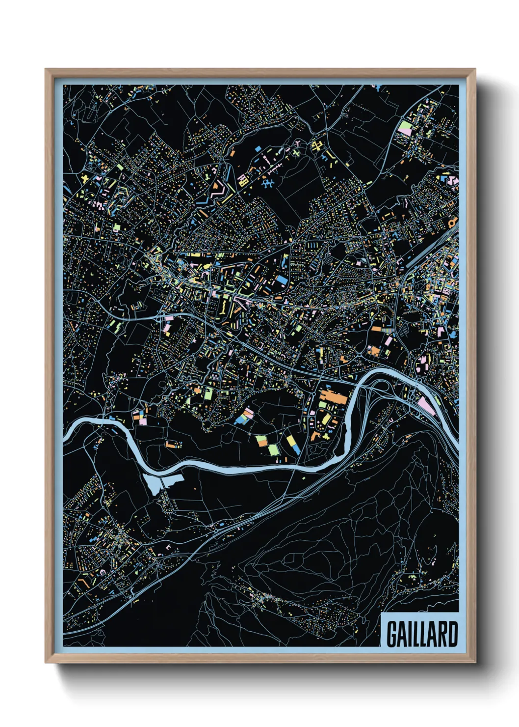 Une affiche de carte sur Gaillard