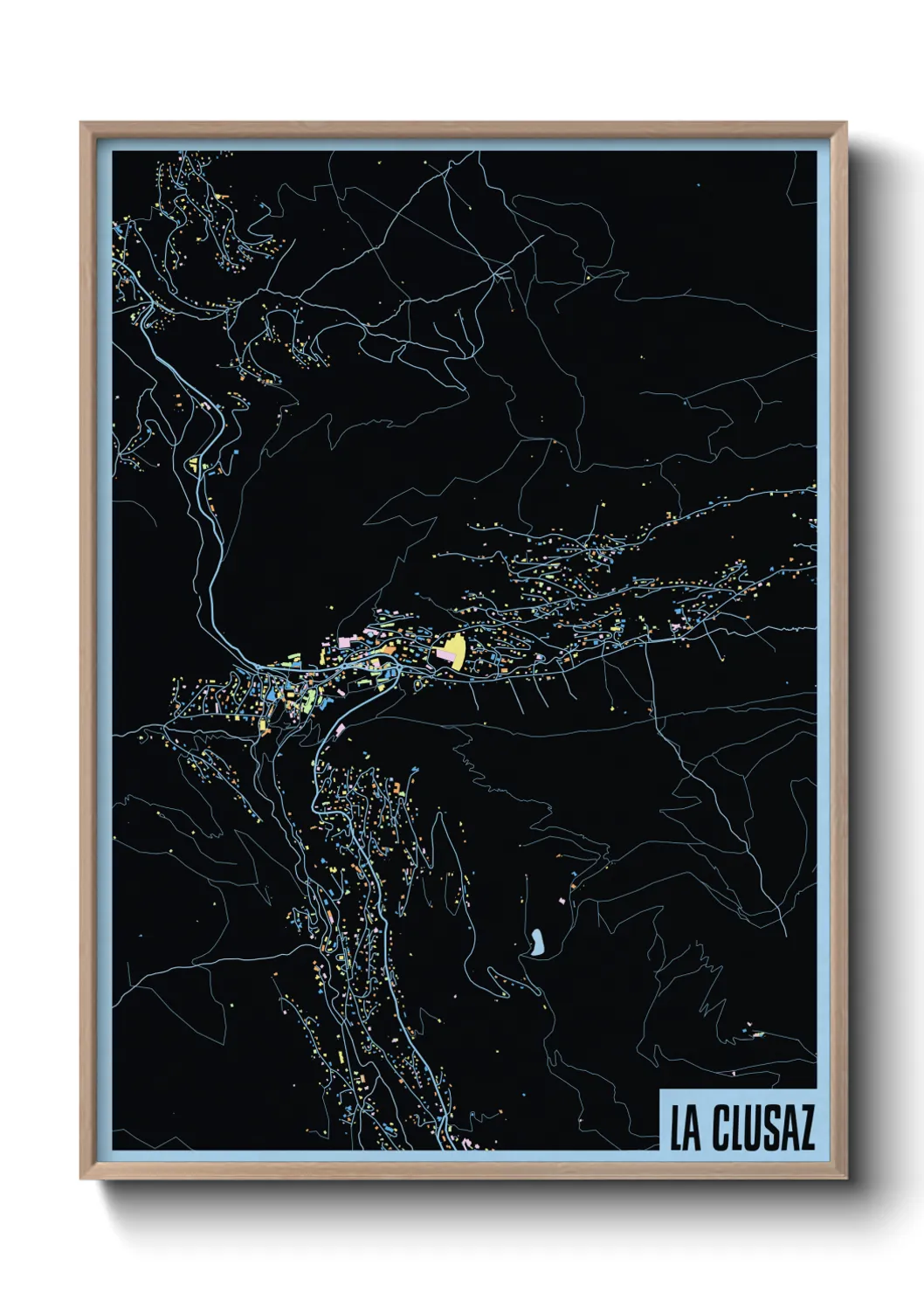 Une affiche de carte sur La Clusaz
