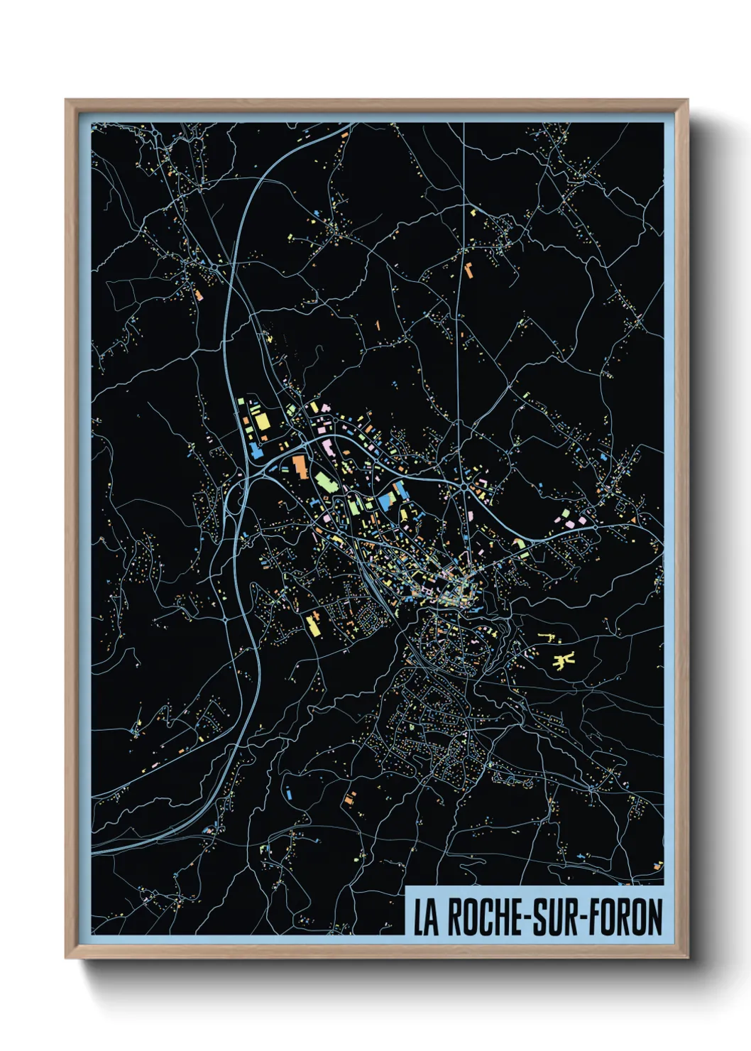 Une affiche de carte sur La Roche-sur-Foron