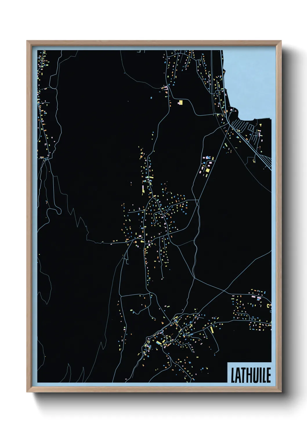 Une affiche de carte sur Lathuile