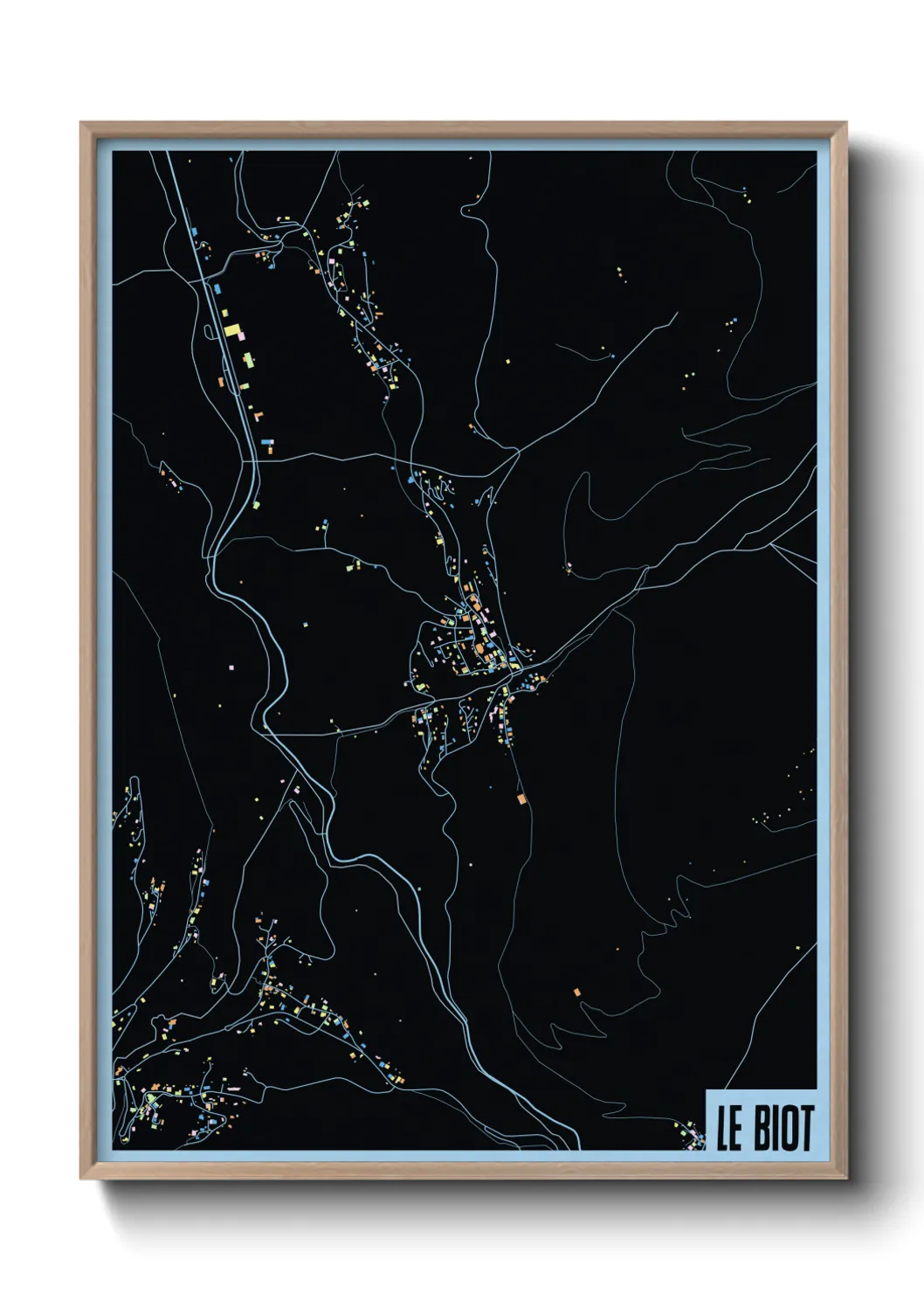 Une affiche de carte sur Le Biot