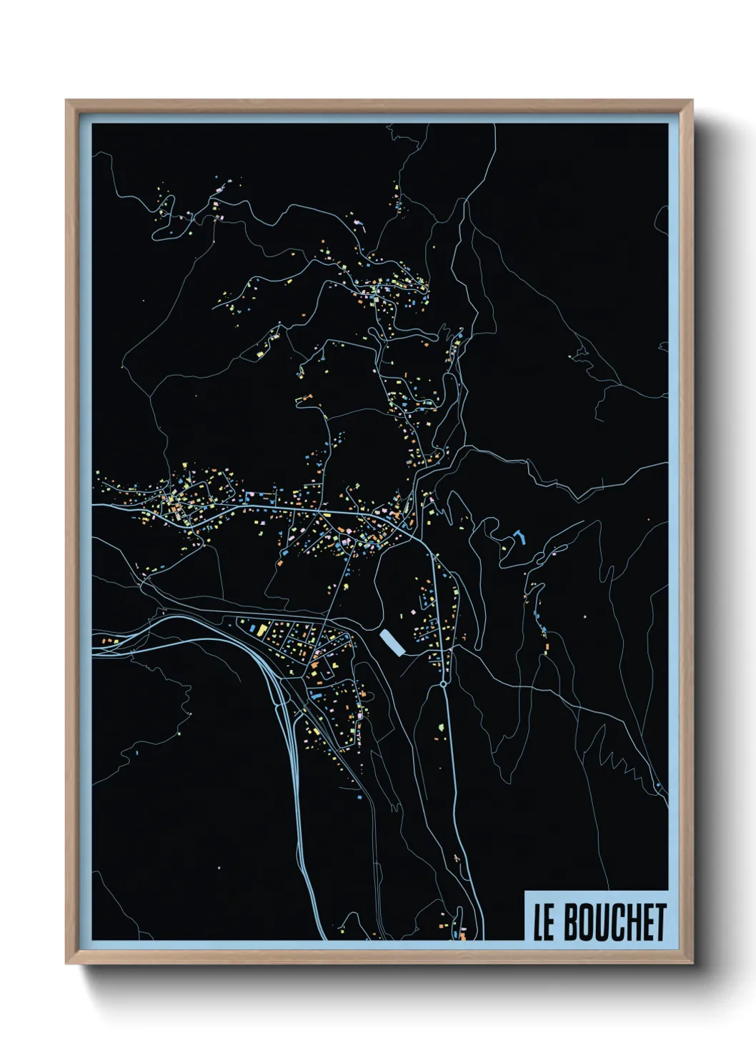 Une affiche de carte sur Le Bouchet