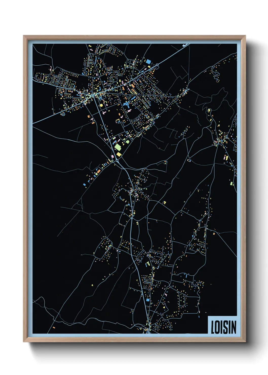 Une affiche de carte sur Loisin