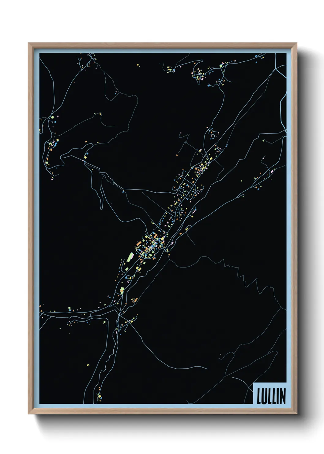 Une affiche de carte sur Lullin