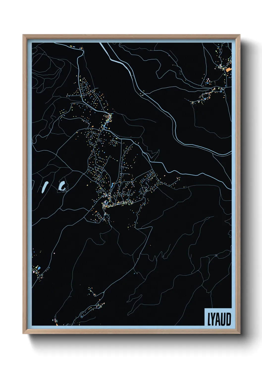 Une affiche de carte sur Lyaud