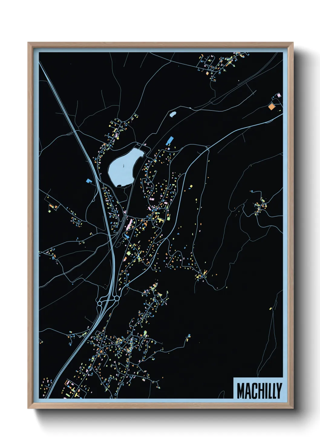 Une affiche de carte sur Machilly