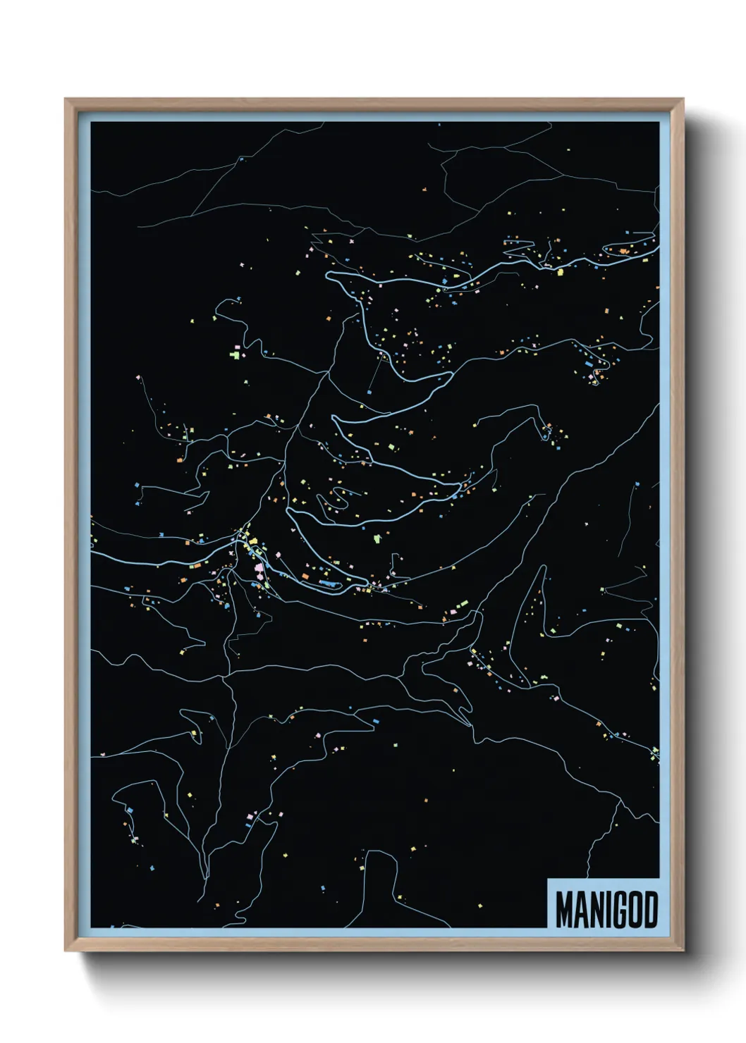 Une affiche de carte sur Manigod