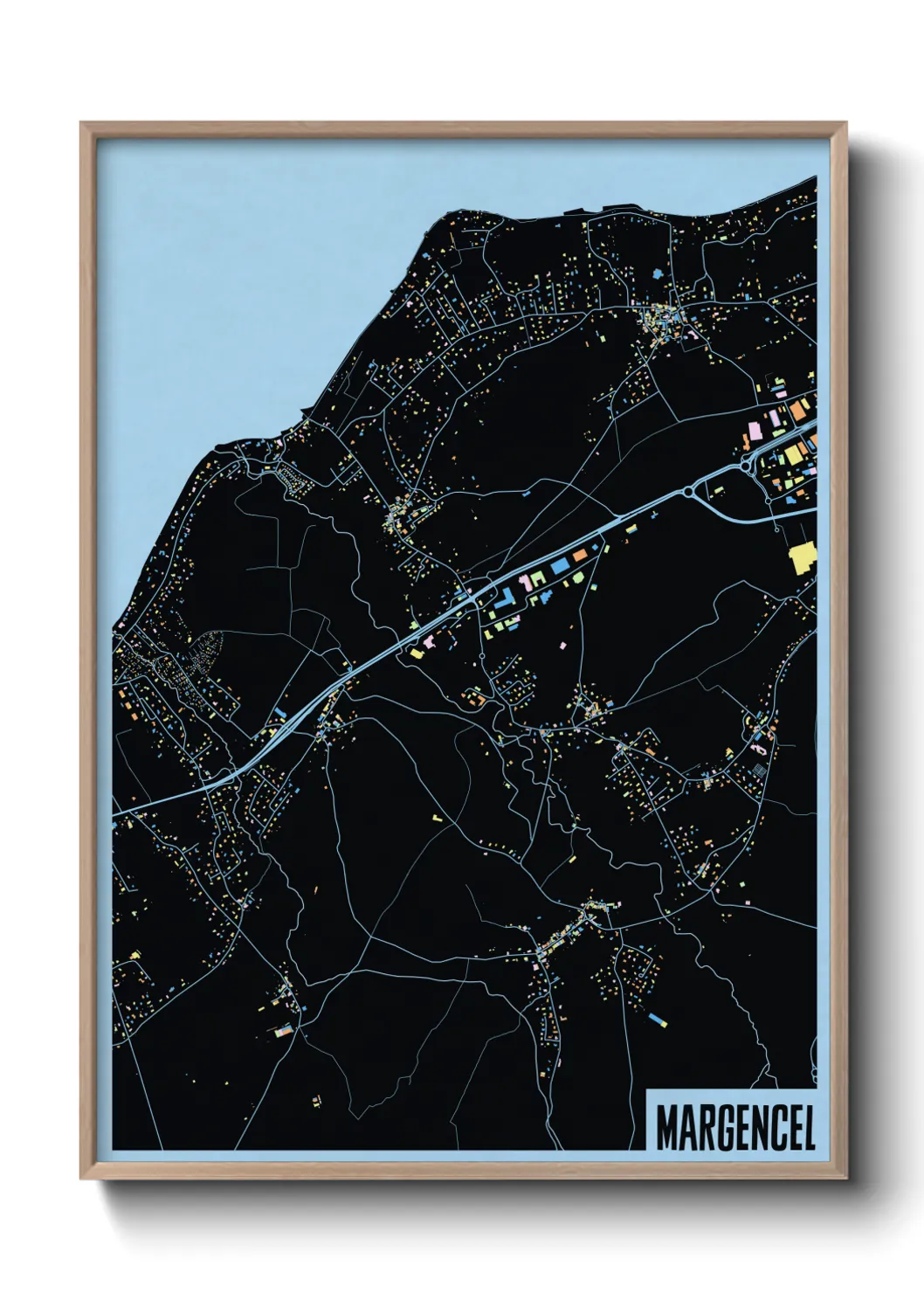 Une affiche de carte sur Margencel