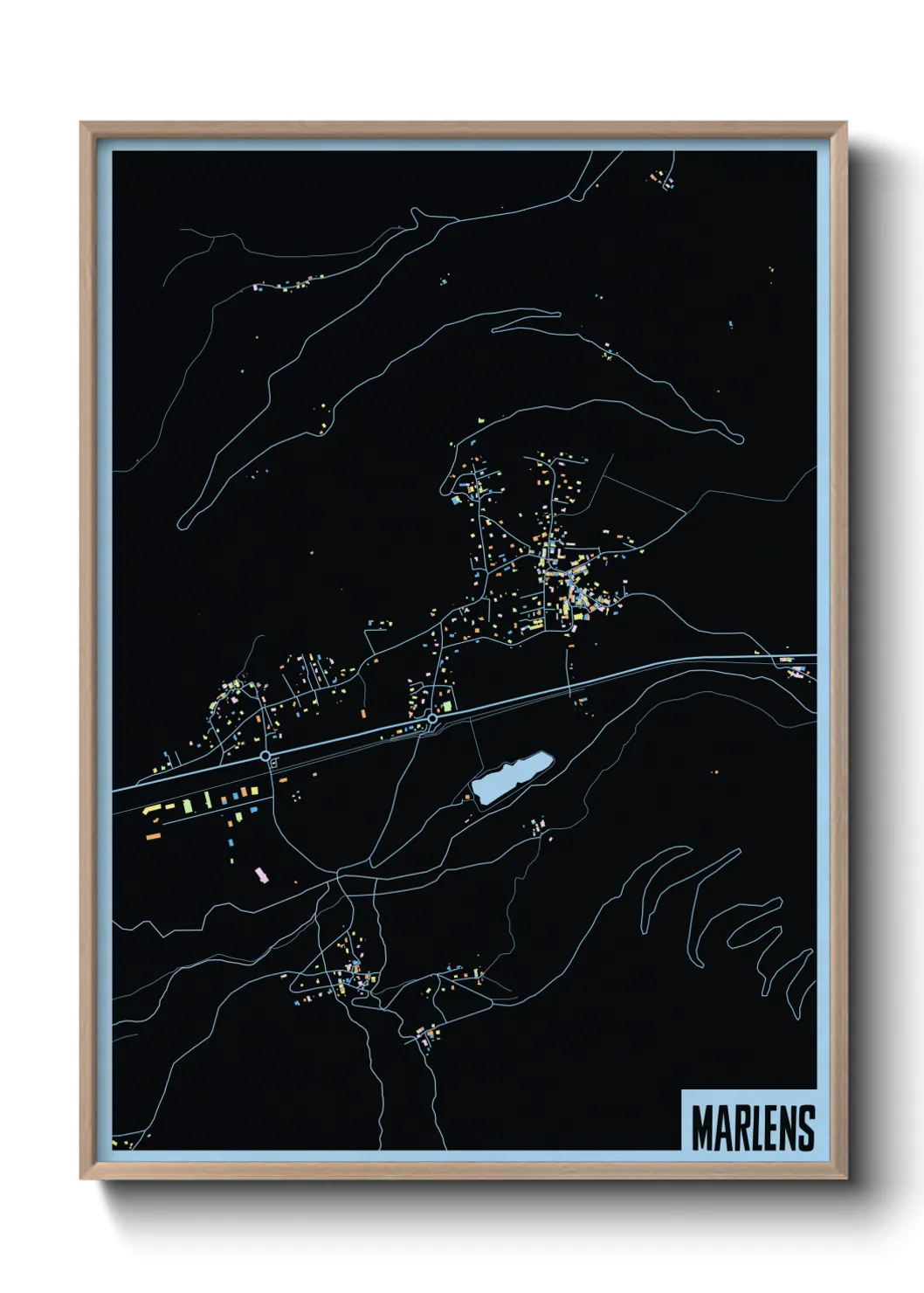 Une affiche de carte sur Marlens