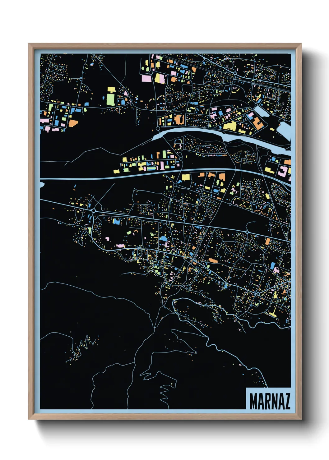 Une affiche de carte sur Marnaz