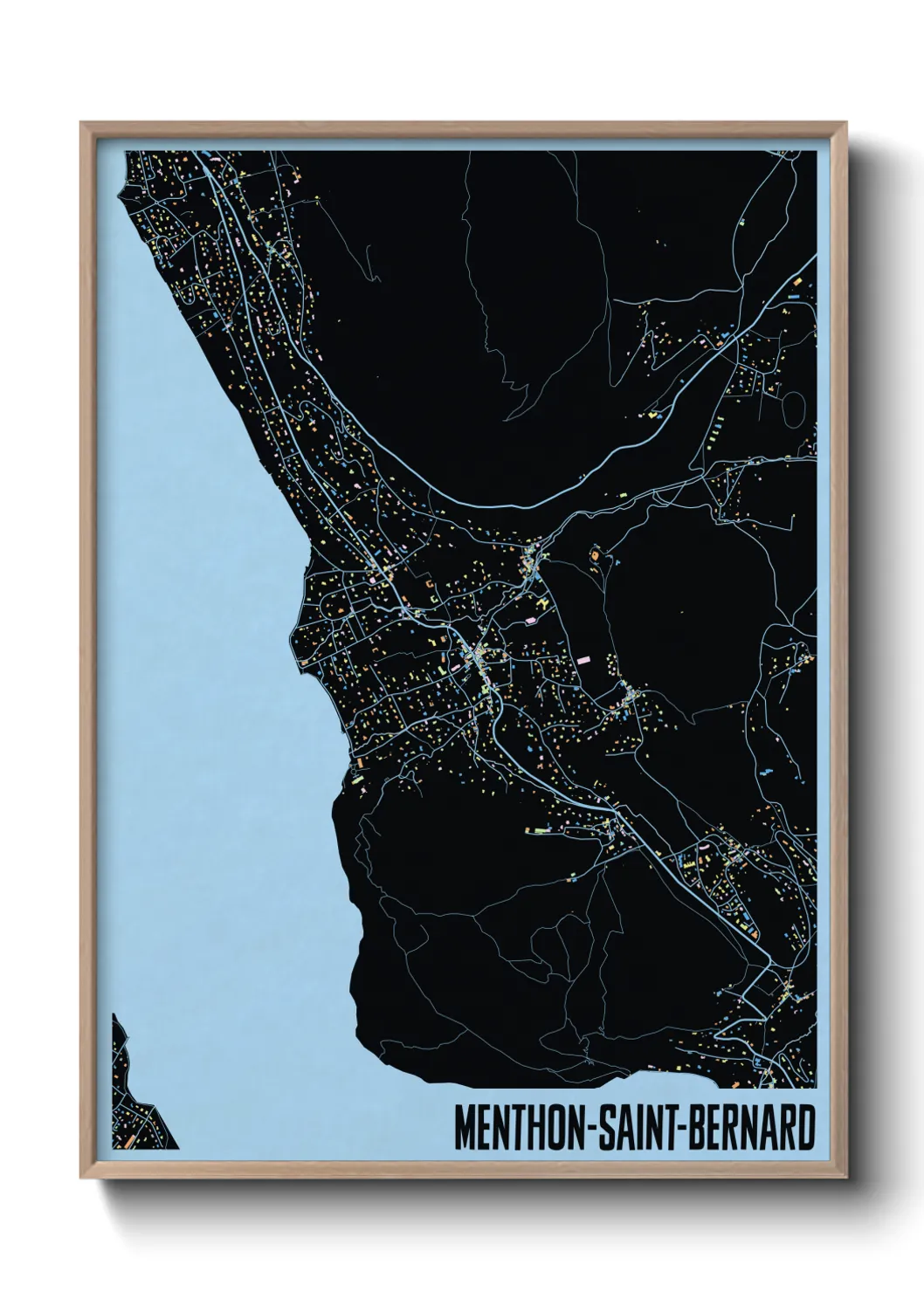 Une affiche de carte sur Menthon-Saint-Bernard