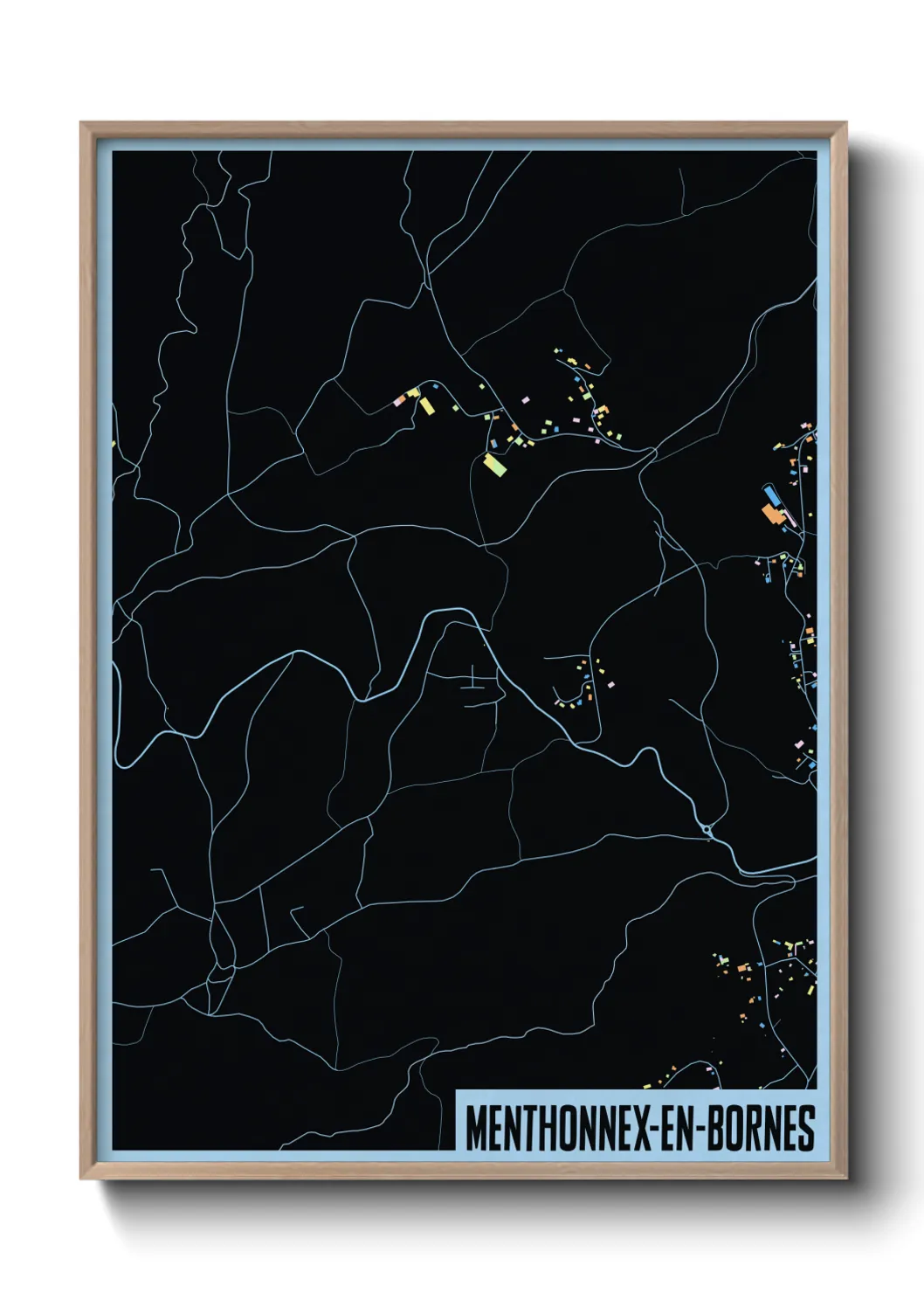 Une affiche de carte sur Menthonnex-en-Bornes